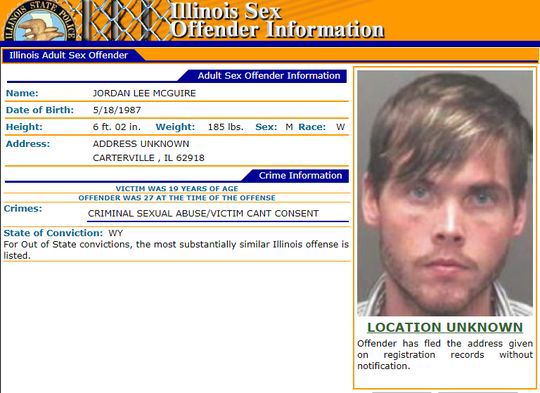 Jordan McGuire sex offender registry
